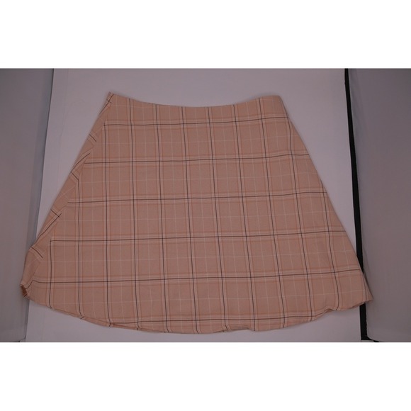 Princess Polly Dresses & Skirts - Princess Polly Checkered A‎ Line Mini Skirt Peach Tan Women's Size 10